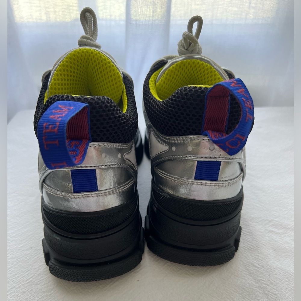 New Gucci Flashtrek Chunky Silver Sneakers with Size 5 - Picture 3 of 9